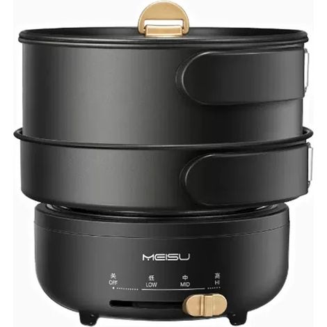 Cuisinière électrique pliable (noire) 1,2 L, portable, idéale pour les voyages, multifonctionnelle, 220 V (1/5)