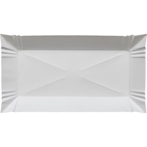 Plateau en papier rectangulaire pour barbecue, fête en plein air, 14 x 25 cm, 100 pièces. (1/5)