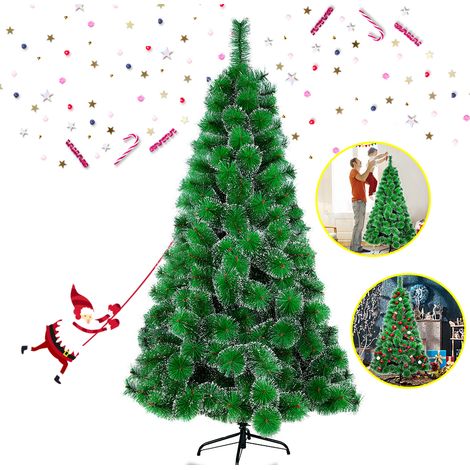 Froadp Sapin de Noël Artificiel 240cm Effet Neige Aiguilles de Pin Artificielles avec 450 Branches et Support Métallique (1/5)
