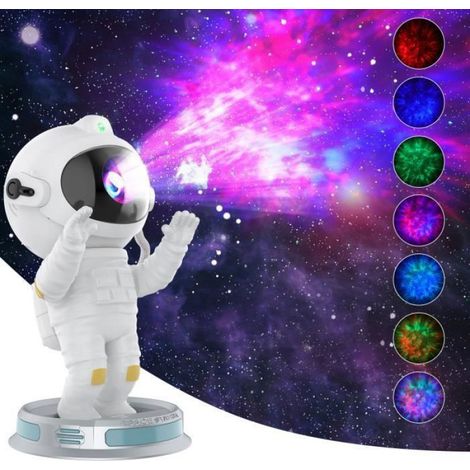 Projecteur Galaxie - Astronaute Avec Télécommande - Veilleuse Étoiles Scintillantes - Projection Mur Et Plafond - 1 Pièce (1/5)