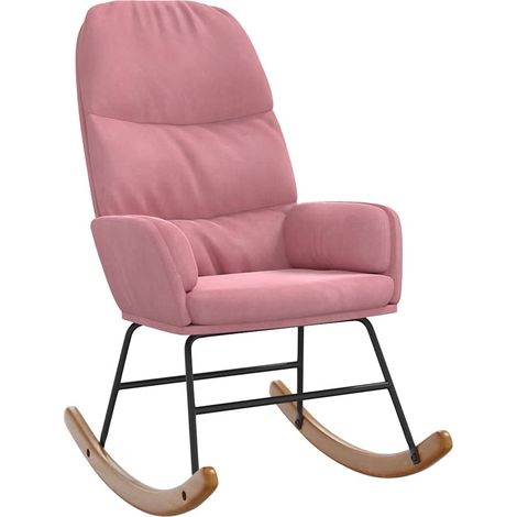Maison Exclusive - Schaukelstuhl Rosa Samt