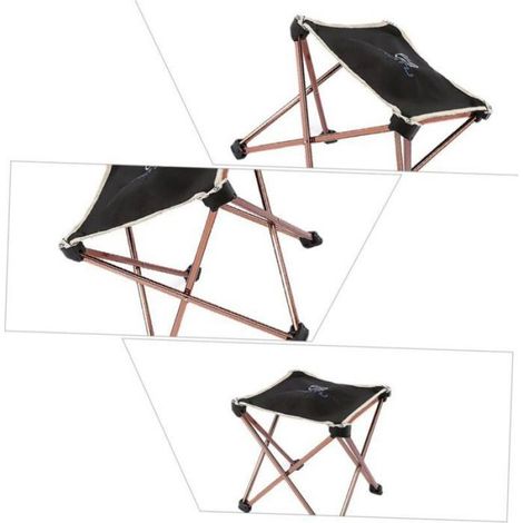 Chaise Pliante - Aluminium - 60 x 45 x 42 cm - Pour Camping Pêche Plage Jardin - 1 Pièce (1/4)