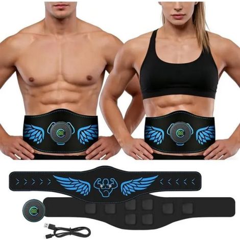 EMS Appareil d'entraînement pour abdominaux EMS avec 10 modes et 39 niveaux d'intensité appareil de musculation avec écran LCD