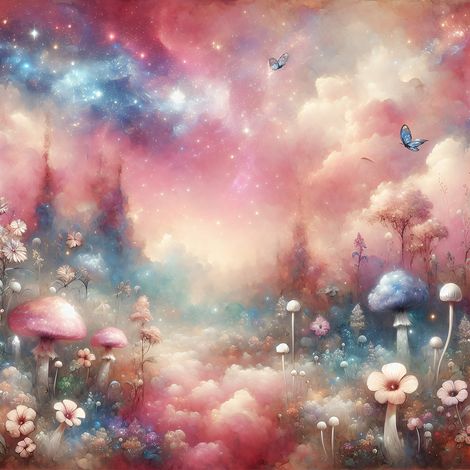 Papier peint panoramique Enfants - Féerique - 130 cm x 130 cm (1/2)
