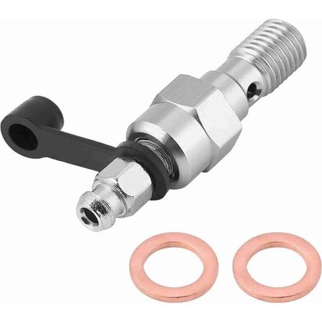 Vis de purge pour étrier de maître-cylindre de frein de moto M10 x 1,25 mm, bouchon anti-poussière, boulon banjo, argent (1/5)