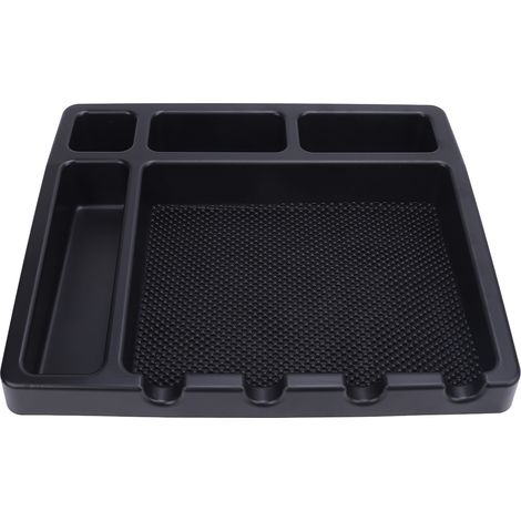 Plateau de rangement pour coiffeur avec tapis antidérapant à 4 encoches, support pour outils de coupe et protège-tondeuse. (1/5)
