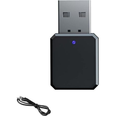 Récepteur USB Bluetooth 5.1, Adaptateur et Émetteur Audio Double Sortie AUX/USB pour Casque, TV, Voiture et Chaîne Hi-Fi (1/5)
