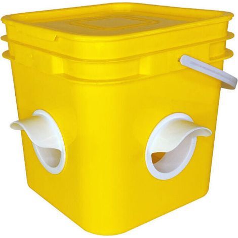Kit d'alimentation à 4 ports pour poulailler Mangeoire Abreuvoir avec lot de 4 mangeoires étanches à la pluie pour volaille - Outils spéciaux pour l'élevage de poulets et canards (1/4)