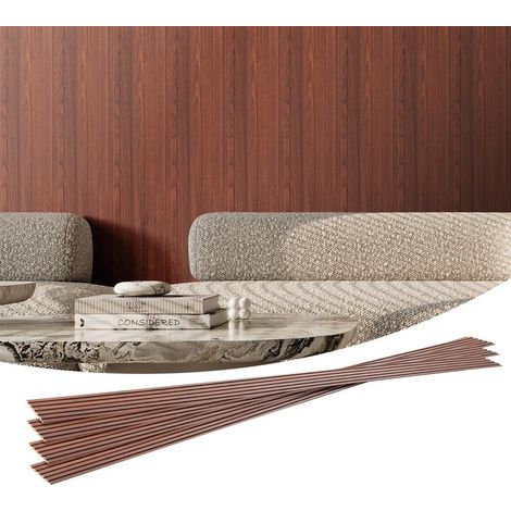 Réduction du Bruit et Décoration Panneaux Muraux Tasseaux WPC 2450x166mm Lot de 8 pour Mur et Plafond Noyer Noir (1/5)
