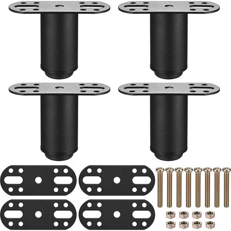 4 Pcs Pied de Lit Sommier a Lattes, Pieds de Lit Réglable 8-12 cm, Pied de Sommier à Lattes, Metallique Pieds de Meuble Réglables, Pied de Meuble pour Table Chaise Armoires Canapé Jambe (1/5)