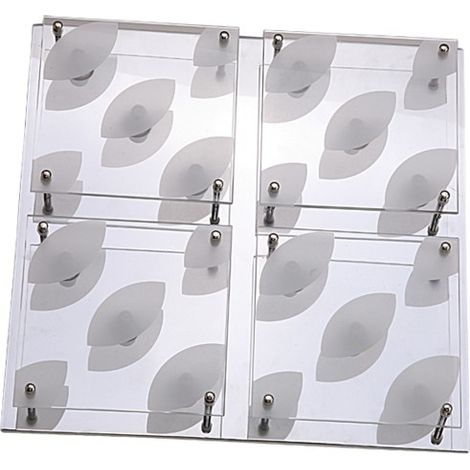 Plafonnier carré moderne chrome verre 12xG9 Candellux