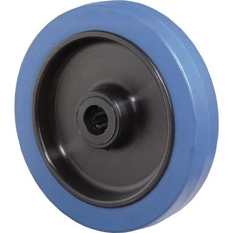 BS-R Elastikrad blau, Rollenlager, mit Fadenschutz und Achsrohr
