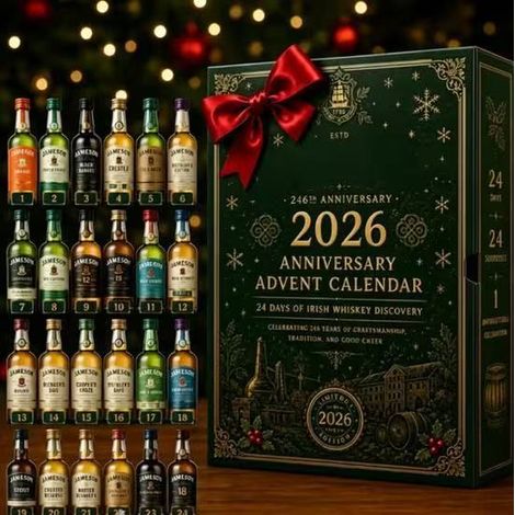Nouveau calendrier de l'Avent Champagne 2026 - Boîte surprise 246e anniversaire - Design plat