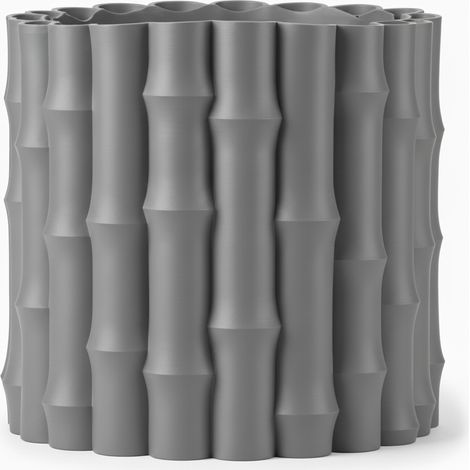 Vaso decorativo grigio a forma di bambù per piante, stile naturale