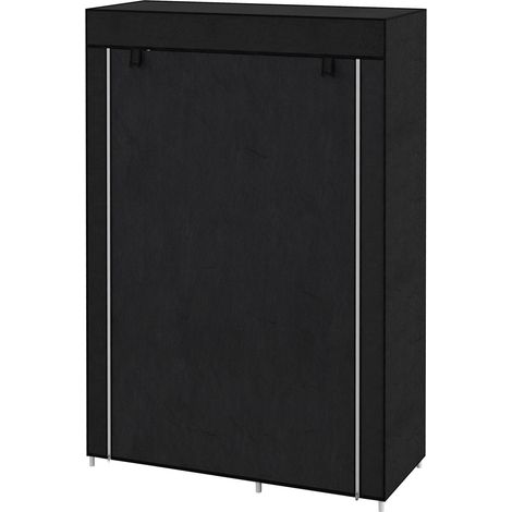 Armario De Tela Armario Plegable 6 Compartimentos Aspecto Polar Negro 103X43X162,5Cm