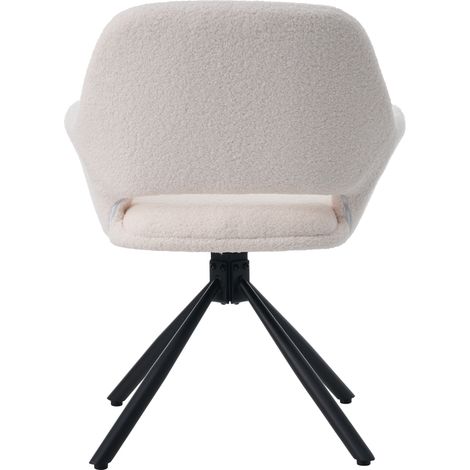 Conjunto de mesa de comedor extensible rectangular con 4 sillas tapizadas Sherpa blancas HOMVRA (1/5)