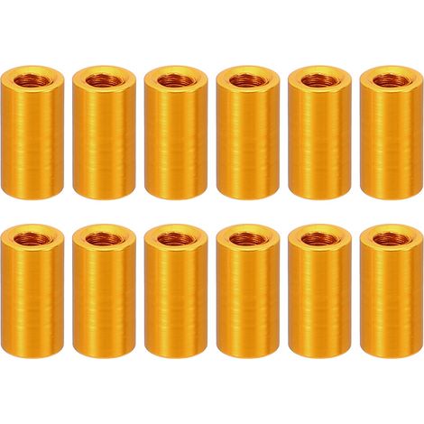 12Pcs Entretoise Filetée M3 en Aluminium 3x5x10mm Or (1/5)