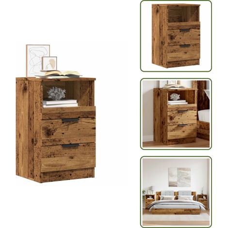 Nachttische 2 Stk. Altholz-Optik 40x36x65 cm Holzwerkstoff - Nachttisch - Nachttische - Schrank - Nachtschrank (1/5)