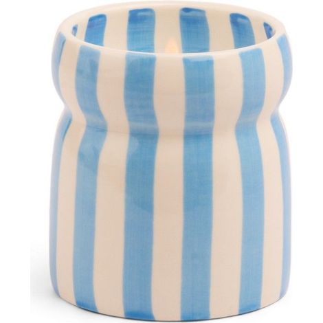Candela in Ceramica a Strisce Blu 184g Lost At Sea Paddywax
