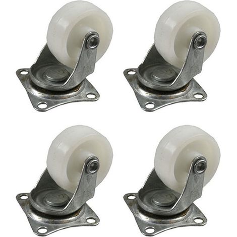 Set di 4 ruote bianche da 40 mm 45x40 mm