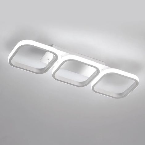 Plafonnier LED 30W 6000K – éclairage blanc froid – 53×16 cm – salon, chambre et couloir (1/5)
