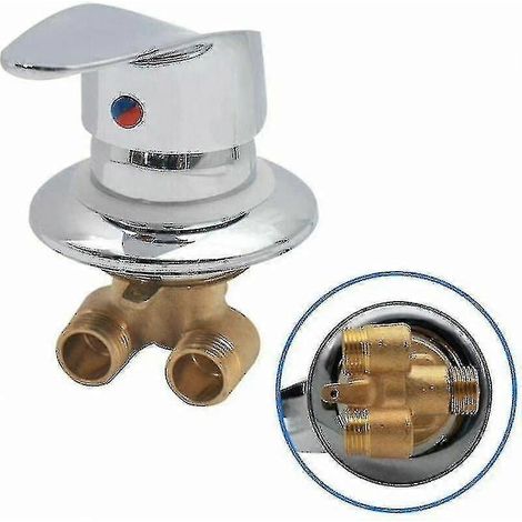 Mitigeur de douche en laiton avec inverseur de sortie chromé, raccord G12, compatible avec mitigeur d'eau chaude (1/5)