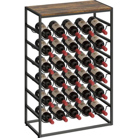 Gain de place avec ce casier à vin 59 x 30 x 88,5 cm, 30 bouteilles, style industriel pour petites pièces (1/5)