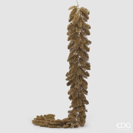 EDG Enzo De Gasperi Pino Festone Natale Glitter L 180 Cm Gold