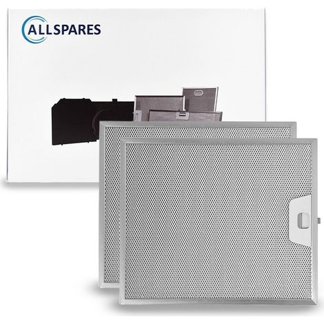 Filtro metálico AllSpares (2 unidades) para campanas extractoras compatibles con AEG-Electrolux Zanussi 50248271004 y Faber 1330071330 (300 x 253 x 7 mm) (1/5)