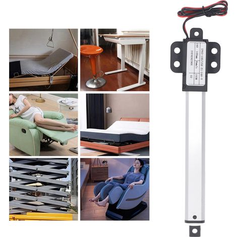 24 V – 100 mm Hub, 150 N Kraft, 4 mm/s Geschwindigkeit. Geeignet für Roboter zum Verstellen von Sofas, Stehtischen, Schränken, Fenstern, Aufzügen und für miniaturisierte elektrische Linearantriebe. (1/5)
