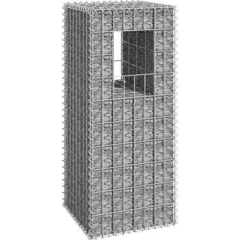 Poteau à panier de gabion Gabion pour Pierres Clôture de gabion 40x40x100 cm Fer KOL9071 (1/5)