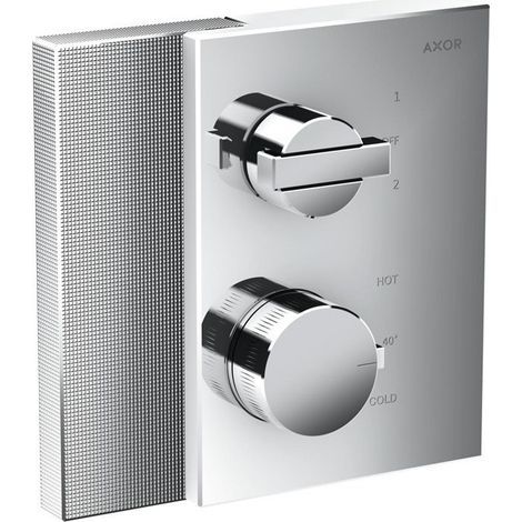 Set finition mitigeur thermostatique encastré,avec RA et inv, coupe diamant chromé