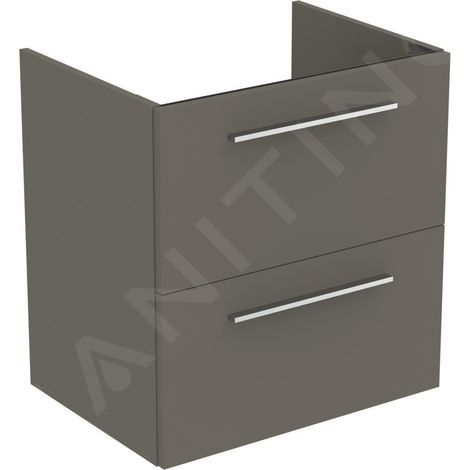 Ideal Standard i.Life A - Meuble sous lavabo, 600x440x630 mm, 2 tiroirs, quartz gris mat T5255NG (1/5)