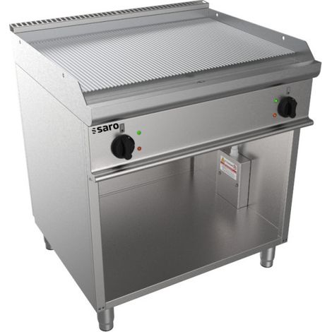 Plancha électrique double - Support ouvert - Plaque striée - Température 100/+240°C - Saro