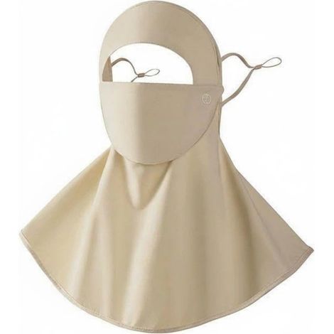 Anti-Frost Scarf for Women, Face Veil, Neck Gaiter, Breathable Cooling Nylon Fabric with Drinking Opening, Face and Neck Gaiter, Beige (1/5)