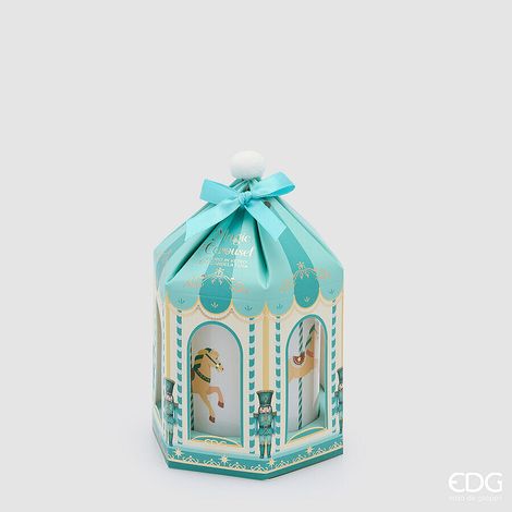 EDG Enzo De Gasperi Candela Profumata Giostra Carosello White Musk H9 Ø8 cm – Decorazione di Natale (1/2)