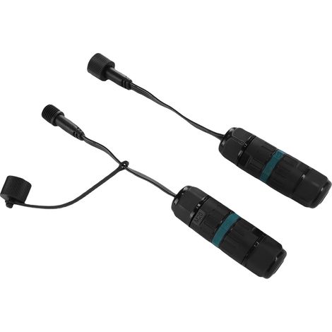Connecteur à 3 broches compatible avec les LED étanches Govee H705A, H705B, H705C, H706A, H706B et H706C pour éclairage extérieur permanent (noir). (1/5)