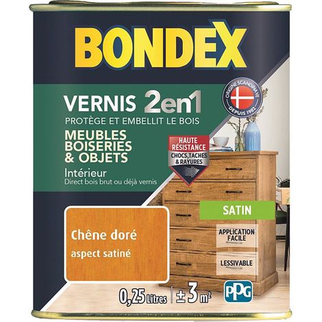 Barniz para madera satinado 2 en 1 bote 0,25 lroca dorada - Bondex