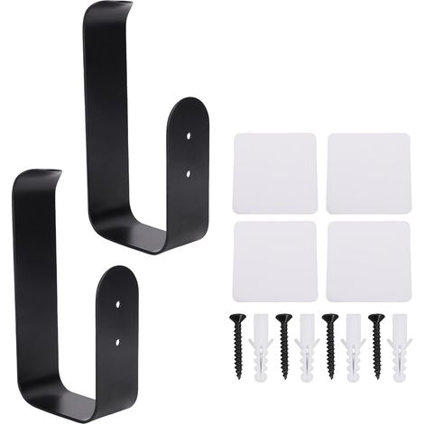 Accroches-Cadre Mural U avec Support Rouleau Papier Hygiénique - Pack de 2 Pièces - Fer Solide - Design Minimaliste - Pour Rideaux Épais ou Fins (1/5)