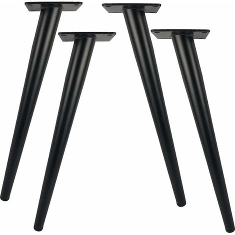 Lot de 4 pieds de table en métal de 30cm de longueur pour meubles modernes, commode, armoire, bureau, chaise ottoman, pieds de support de meubles de rechange, capacité de 800 kg (1/4)