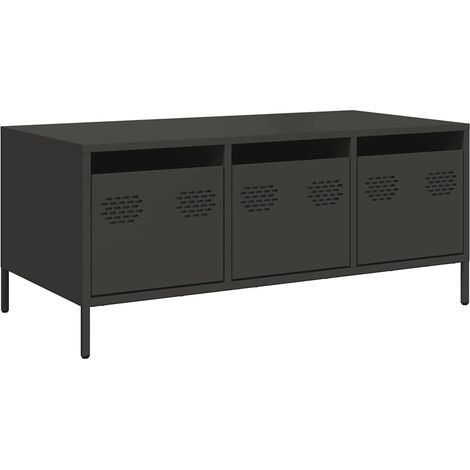 Maison Exclusive - Tavolino Nero 101,5x50x43,5 cm in Acciaio Laminato a Freddo