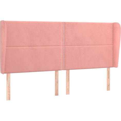 Maison Exclusive - Testiera ad Orecchio Rosa 163x23x118/128 cm in Velluto (1/5)