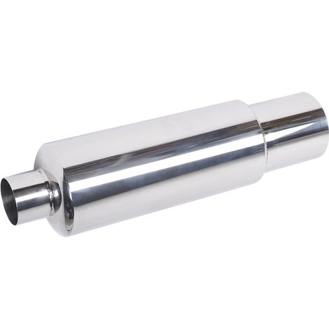 Tuyau d'échappement en acier inoxydable, tube droit rond, universel pour motos et voitures. (1/5)