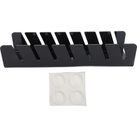 Porte-chapeaux acrylique pour 7 casquettes, organisateur vertical pour rangement chambre et placard, noir (1/5)