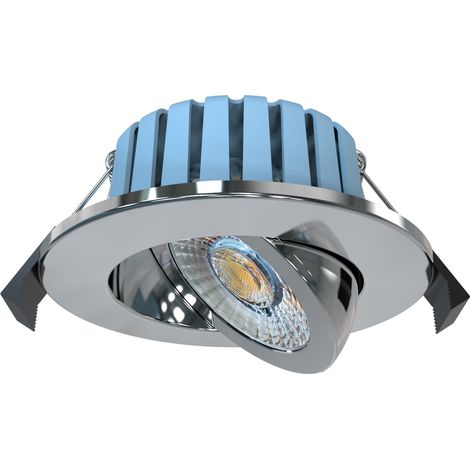 Litecraft Lydia Recessed Downlight 7 Watt LED Bathroom Tiltable Spotlight - Polished Chrome (1/5)