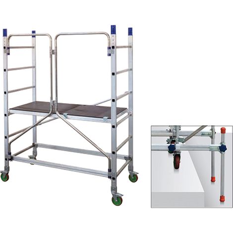 Echafaudage base pliante avec kit dénivelé - Haut. travail max 3.00m - AL205/P/ALT-LIV