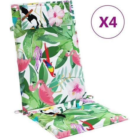Un ensemble de 4 coussins colorés pour chaise à dossier haut (1/5)