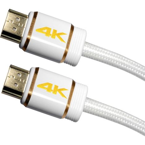 Maxtrack HDMI Cavo Spina HDMI-A, Spina HDMI-A 2.00 m Bianco C 216-2 L UHD 4K, Cavo HDMI (1/2)