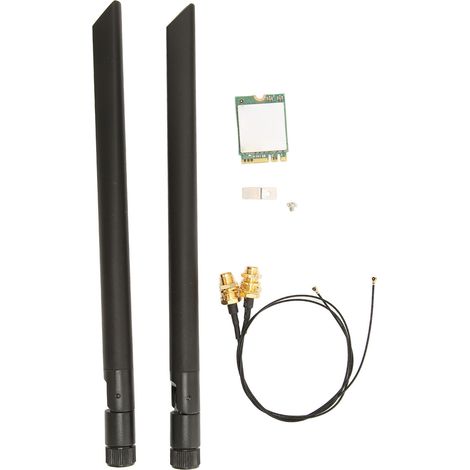 Carte WIFI 6E 5374M Gigabit 5G Double Bande NGFF BT 5.2 Interface M2 avec Antenne et Câble de Connexion (1/5)