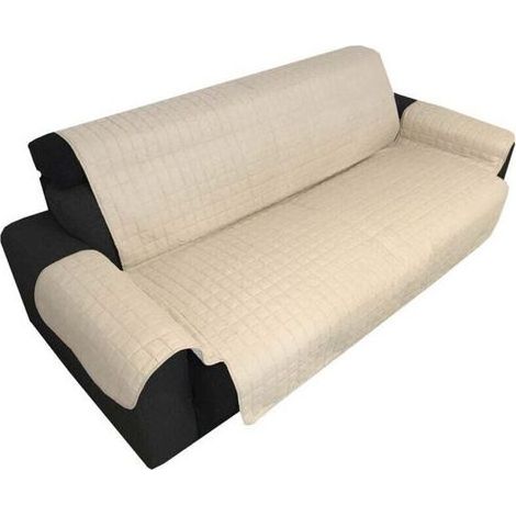Couverture de canapé L'ÉLÉGANCE DE LA CRÈME ANTI-TACHE MATELASSÉ SUPÉRIEURE LISSE 1 PLACE-cm. 55 (1/4)